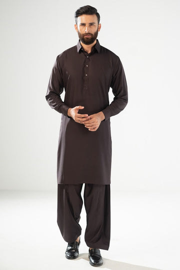 Classic Dark Brown __ Men’s Kurta Shalwar