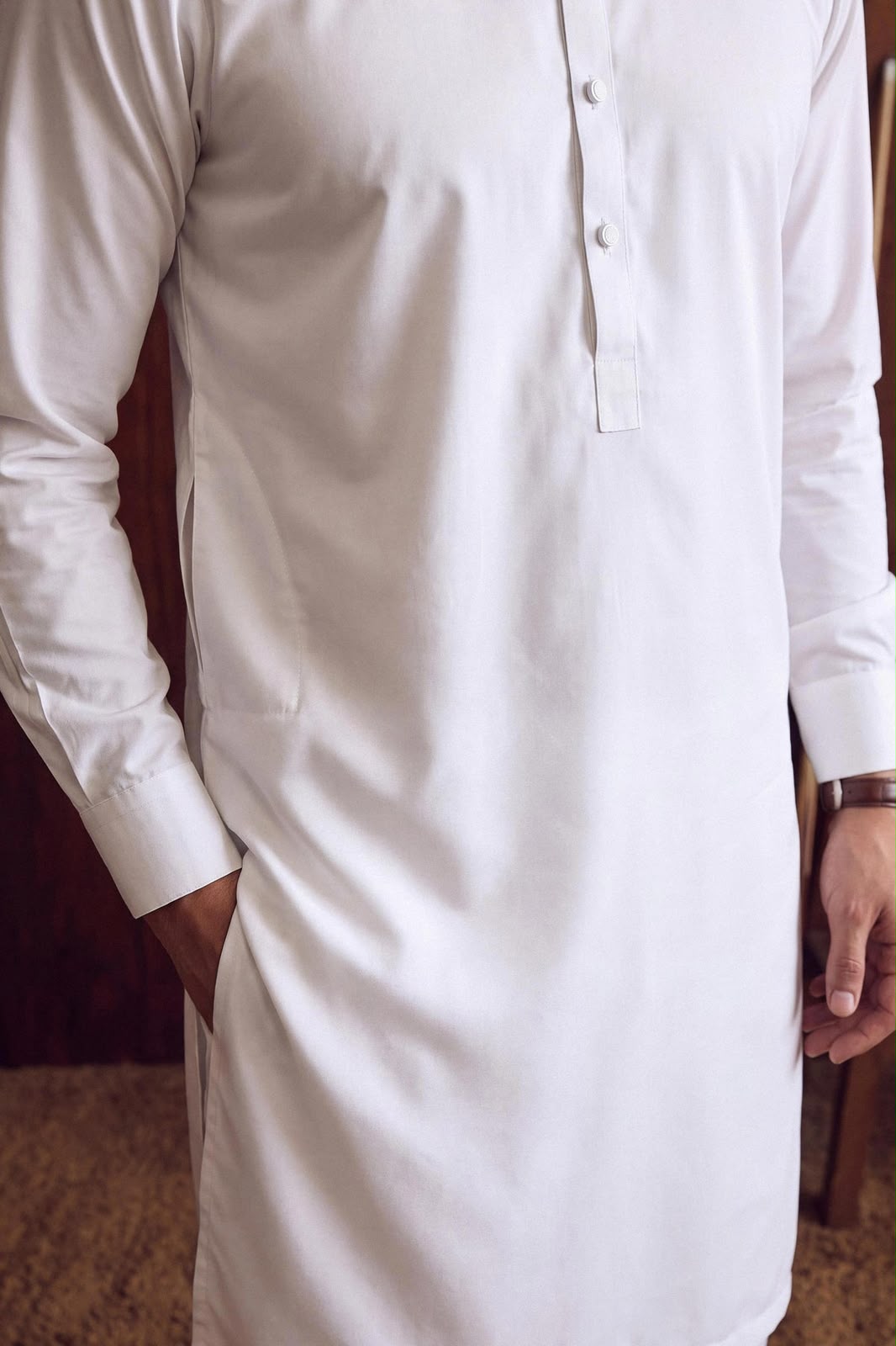 White Heritage Textured Cotton 2-Piece Suit