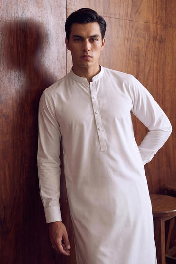 White Heritage Textured Cotton 2-Piece Suit