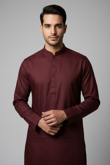Premium Maroon Men’s Kurta Shalwar Fabric